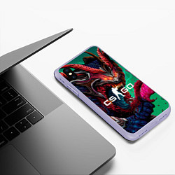 Чехол iPhone XS Max матовый CS GO hyper beast skin, цвет: 3D-светло-сиреневый — фото 2