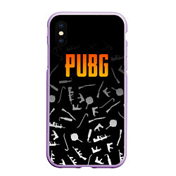 Чехол iPhone XS Max матовый PUBG Master, цвет: 3D-сиреневый