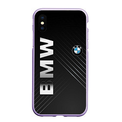 Чехол iPhone XS Max матовый BMW: Steel Line, цвет: 3D-светло-сиреневый