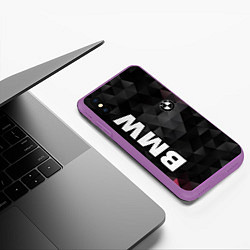 Чехол iPhone XS Max матовый BMW: Polygon, цвет: 3D-фиолетовый — фото 2