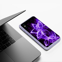 Чехол iPhone XS Max матовый Цветок Тьмы, цвет: 3D-светло-сиреневый — фото 2