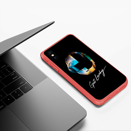 Чехол iPhone XS Max матовый Daft Punk: Get Lucky / 3D-Красный – фото 3