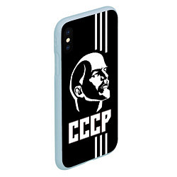 Чехол iPhone XS Max матовый СССР Ленин, цвет: 3D-голубой — фото 2