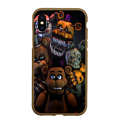 Чехол iPhone XS Max матовый Five Nights at Freddy's, цвет: 3D-коричневый