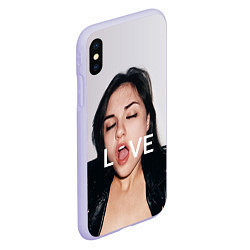 Чехол iPhone XS Max матовый Sasha Grey: LOVE, цвет: 3D-светло-сиреневый — фото 2