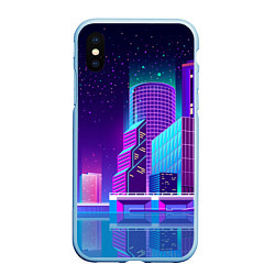 Чехол iPhone XS Max матовый Neon Nights, цвет: 3D-голубой