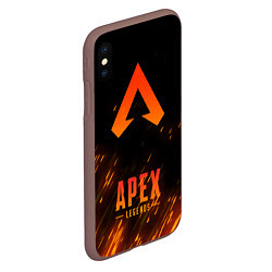 Чехол iPhone XS Max матовый Apex Legends: Orange Flame, цвет: 3D-коричневый — фото 2