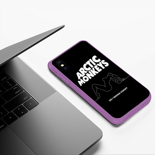Чехол iPhone XS Max матовый Arctic Monkeys: Do i wanna know? / 3D-Фиолетовый – фото 3