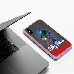 Чехол iPhone XS Max матовый Sally Face: Rock Star, цвет: 3D-сиреневый — фото 2