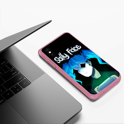 Чехол iPhone XS Max матовый Sally Face: Light Silhouette / 3D-Малиновый – фото 3