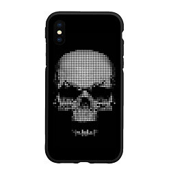 Чехол iPhone XS Max матовый Пиксельный череп, цвет: 3D-черный