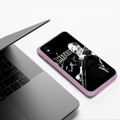 Чехол iPhone XS Max матовый Metallica / 3D-Сиреневый – фото 3