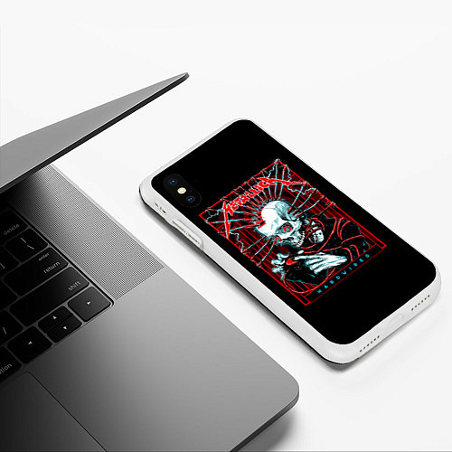 Чехол iPhone XS Max матовый Metallica: Death Storm / 3D-Белый – фото 3