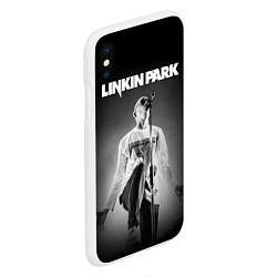 Чехол iPhone XS Max матовый Linkin Park: Bennington, цвет: 3D-белый — фото 2