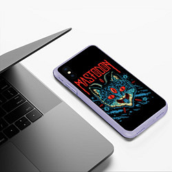 Чехол iPhone XS Max матовый Mastodon: Demonic Cat, цвет: 3D-светло-сиреневый — фото 2