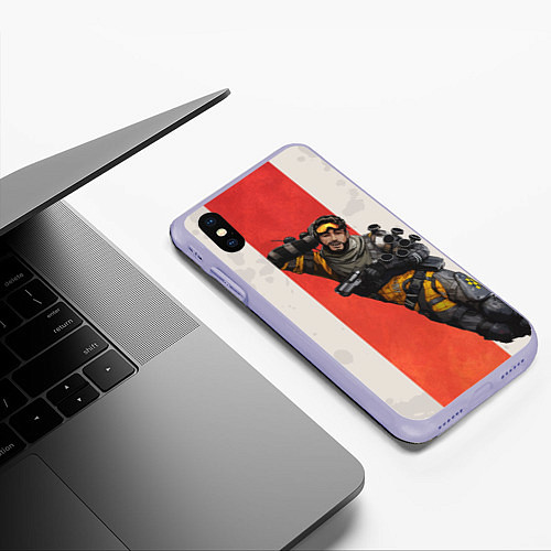 Чехол iPhone XS Max матовый Apex Legends: Mirage / 3D-Светло-сиреневый – фото 3