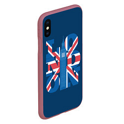 Чехол iPhone XS Max матовый London: Great Britain, цвет: 3D-малиновый — фото 2