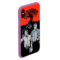 Чехол iPhone XS Max матовый True Detective: Red & Black, цвет: 3D-фиолетовый — фото 2