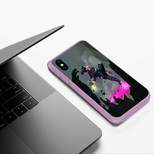Чехол iPhone XS Max матовый Apex Legends: Wraith / 3D-Сиреневый – фото 3