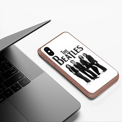 Чехол iPhone XS Max матовый The Beatles: White Side, цвет: 3D-коричневый — фото 2