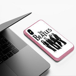 Чехол iPhone XS Max матовый The Beatles: White Side, цвет: 3D-малиновый — фото 2