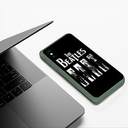 Чехол iPhone XS Max матовый The Beatles: Black Side, цвет: 3D-темно-зеленый — фото 2