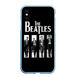 Чехол iPhone XS Max матовый The Beatles: Black Side, цвет: 3D-голубой