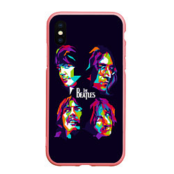 Чехол iPhone XS Max матовый The Beatles: Art Faces, цвет: 3D-баблгам