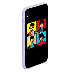 Чехол iPhone XS Max матовый The Beatles: Pop Art, цвет: 3D-светло-сиреневый — фото 2