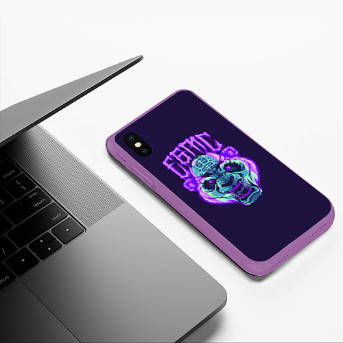 Чехол iPhone XS Max матовый Evil Panda / 3D-Фиолетовый – фото 3