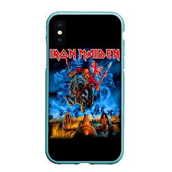 Чехол iPhone XS Max матовый Iron Maiden: Great Britain Warriors, цвет: 3D-мятный