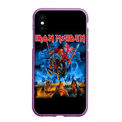 Чехол iPhone XS Max матовый Iron Maiden: Great Britain Warriors, цвет: 3D-фиолетовый