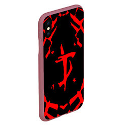 Чехол iPhone XS Max матовый DOOM: Red Slayer, цвет: 3D-малиновый — фото 2