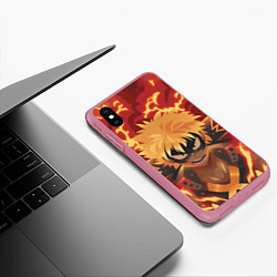 Чехол iPhone XS Max матовый Boku no Hero Academia, цвет: 3D-малиновый — фото 2