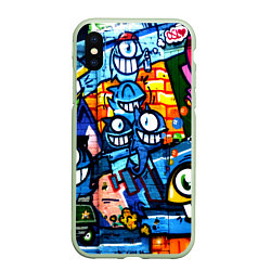 Чехол iPhone XS Max матовый Graffiti Exclusive, цвет: 3D-салатовый