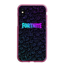 Чехол iPhone XS Max матовый MARSHMELLO x FORTNITE, цвет: 3D-малиновый