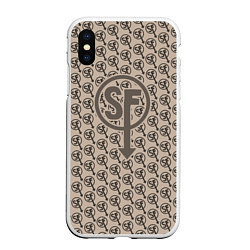 Чехол iPhone XS Max матовый Sally Face: Gold SF, цвет: 3D-белый