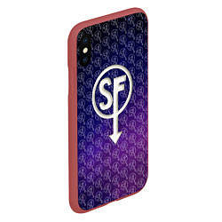 Чехол iPhone XS Max матовый Sally Face: Violet SF, цвет: 3D-красный — фото 2