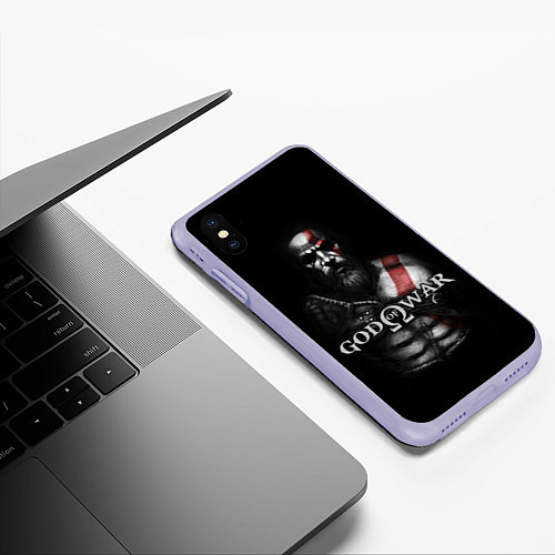 Чехол iPhone XS Max матовый God of War / 3D-Светло-сиреневый – фото 3
