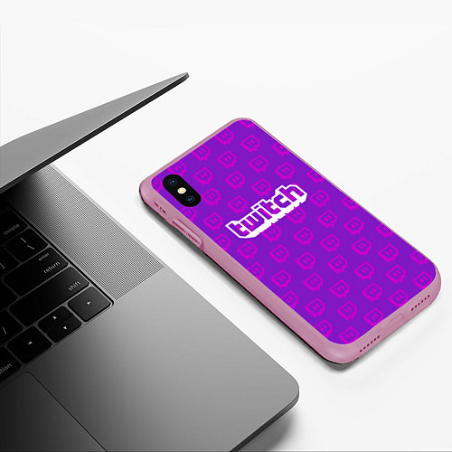 Чехол iPhone XS Max матовый Twitch Online / 3D-Розовый – фото 3