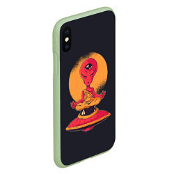 Чехол iPhone XS Max матовый Пришелец-медитатор, цвет: 3D-салатовый — фото 2