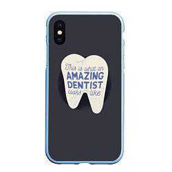 Чехол iPhone XS Max матовый Amazing Dentist, цвет: 3D-голубой