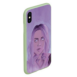 Чехол iPhone XS Max матовый Billie Eilish: Heart You, цвет: 3D-салатовый — фото 2