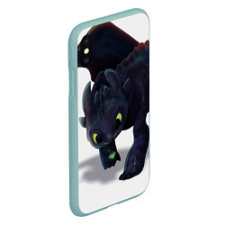 Чехол iPhone XS Max матовый Как приручить дракона, цвет: 3D-мятный — фото 2