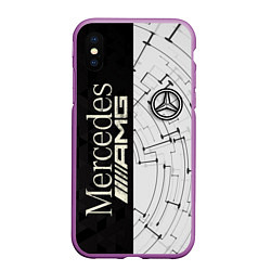 Чехол iPhone XS Max матовый Mercedes AMG: Techno Style, цвет: 3D-фиолетовый