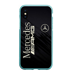 Чехол iPhone XS Max матовый Mercedes AMG: Black Edition, цвет: 3D-мятный