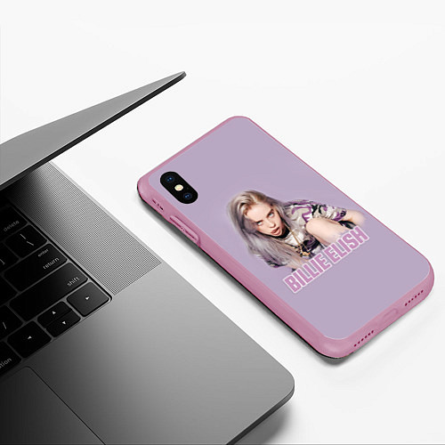 Чехол iPhone XS Max матовый Billie Eilish / 3D-Розовый – фото 3