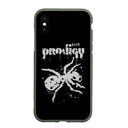 Чехол iPhone XS Max матовый The Prodigy The Ant, цвет: 3D-темно-зеленый