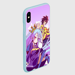 Чехол iPhone XS Max матовый No Game No Life, цвет: 3D-голубой — фото 2