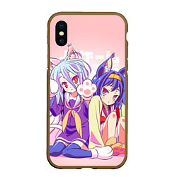 Чехол iPhone XS Max матовый No Game No Life, цвет: 3D-коричневый